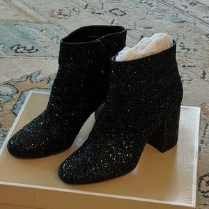 Michael Kors Arabella Glitter Black Ankle Boots